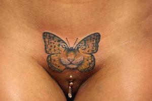 Татуировка бабочка на лобке фото