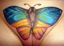 Татуировка бабочка на лобке фото