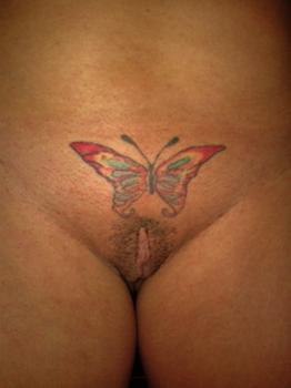 Татуировка бабочка на лобке фото
