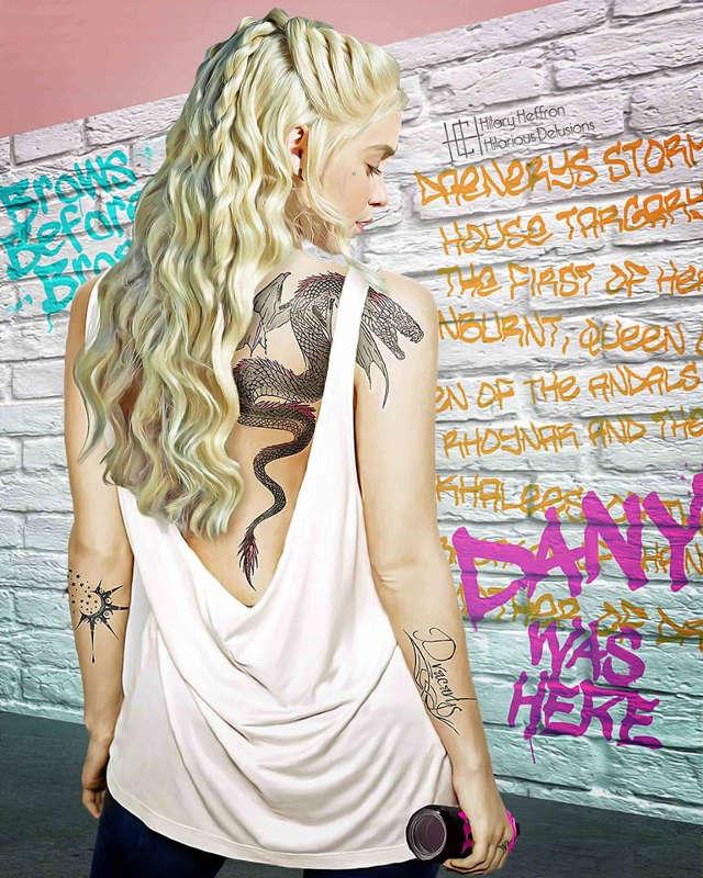 Тату Игра престолов мать драконов Дейнерис Таргариен