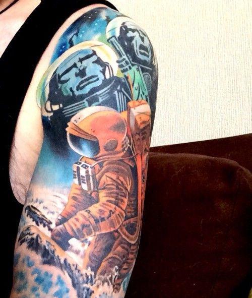 Тату космонавты, гуманоиды, нло, расы, космос