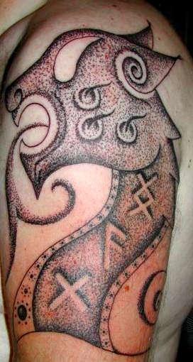 Тату дракон славянский