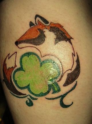 Тату Крадущийся Лис славянского гороскопа