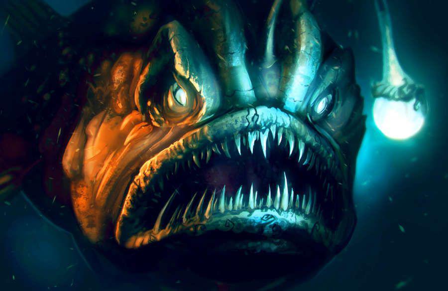 Биолюминисценция глубоководных рыб melanosomes anglerfish