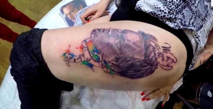 Тату портрет Моуринью 