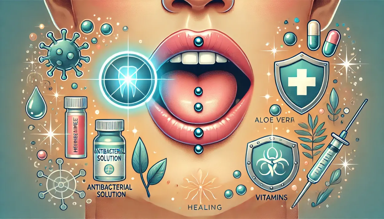 Уход за пирсингом языка