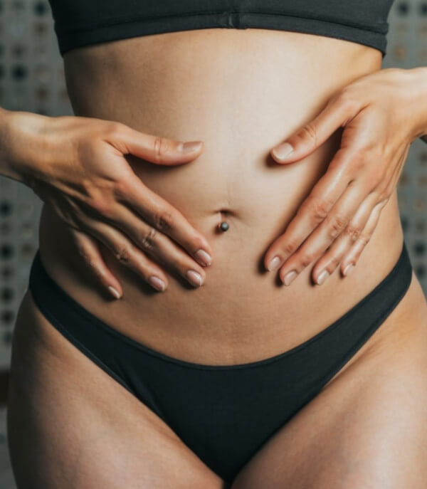 Видимость диастаза и пирсинга 