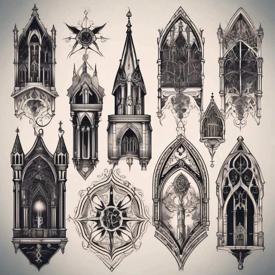 Готика для портфолио Эскизы