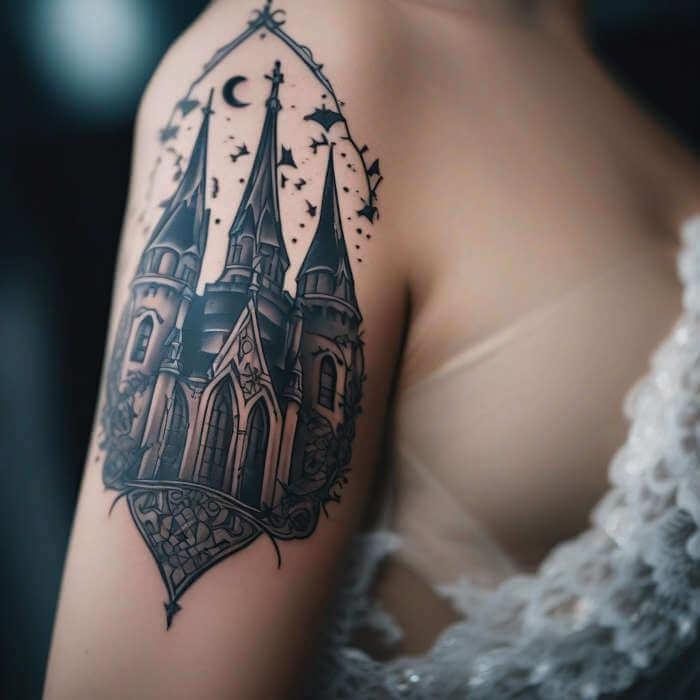 Готика на плече у девушки