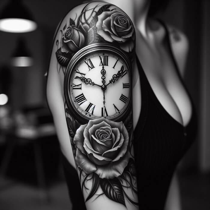 Тату часы значение у женщин