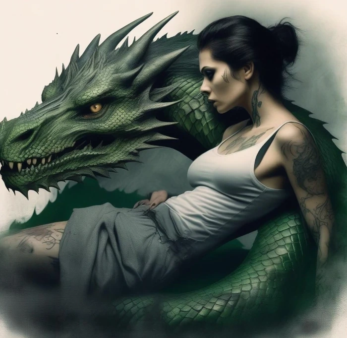 green tattoo dragon7