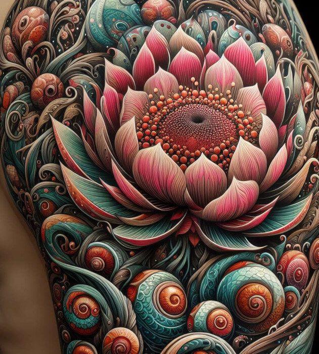 Тату цветы в 3D