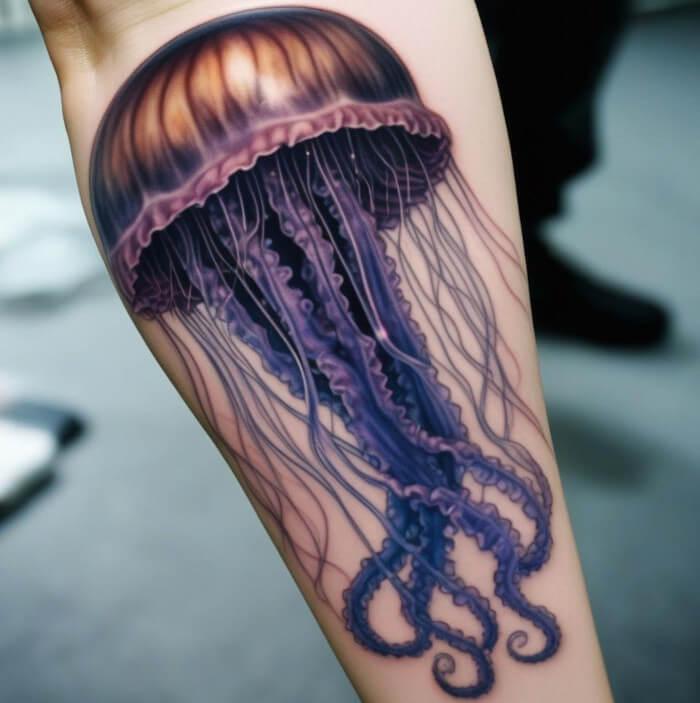 татуировка медузы морская