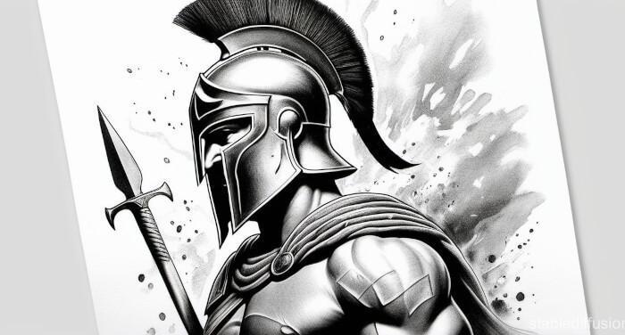 Эскиз тату Спарта