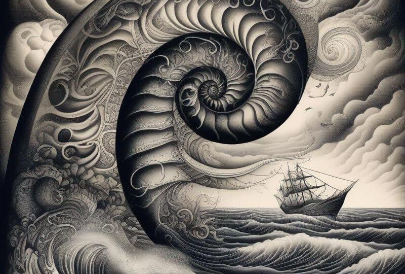 Как нарисовать идеальный наутилус на коже или торнадо