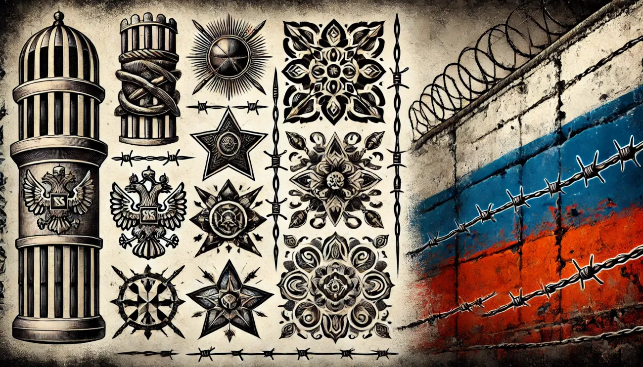 ⛓️⚖️ Тюремные татуировки в российской криминальной субкультуре: значение аббревиатур и их роль 🕵️‍♂️🖤