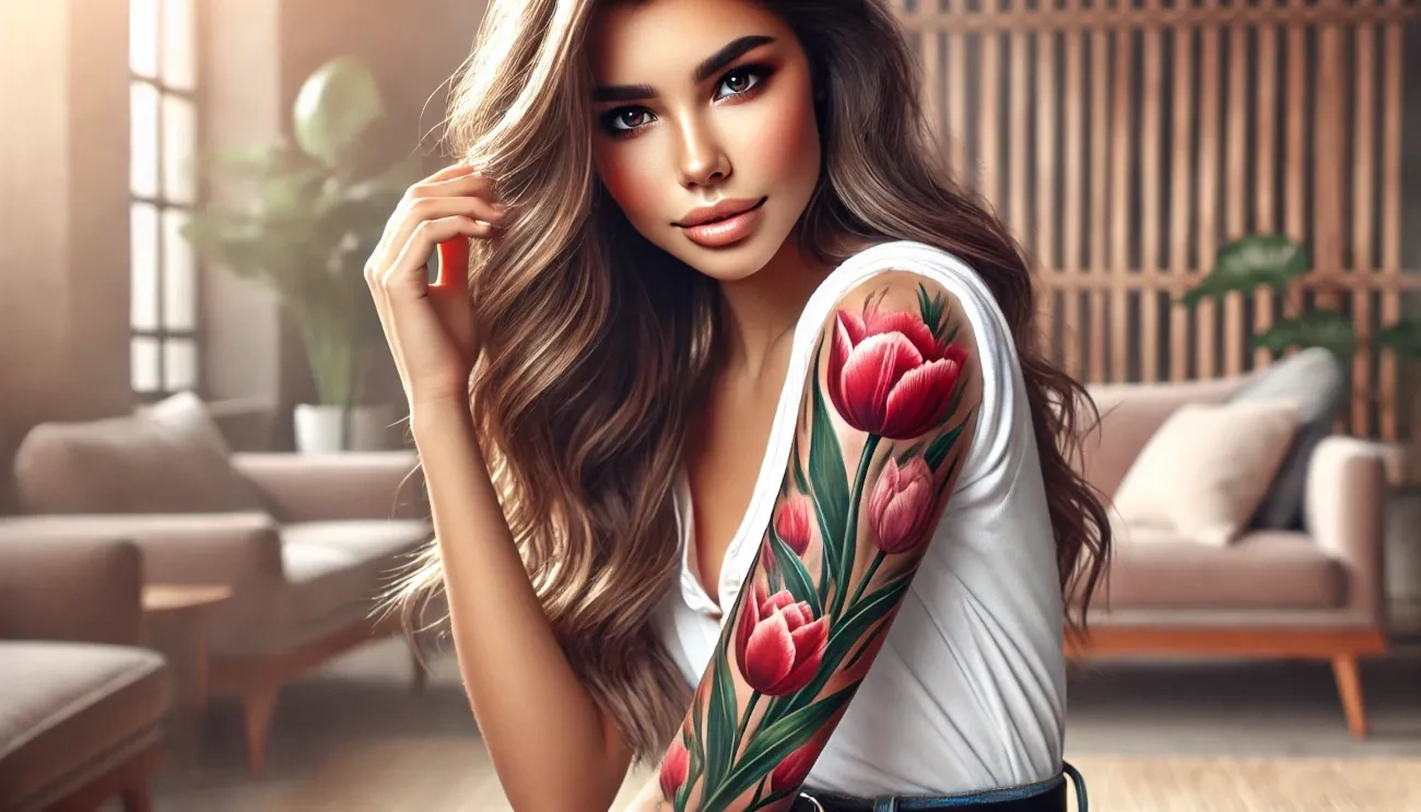 🌷✨ Значение татуировки тюльпана: символизм, стили и идеи размещения 🎨