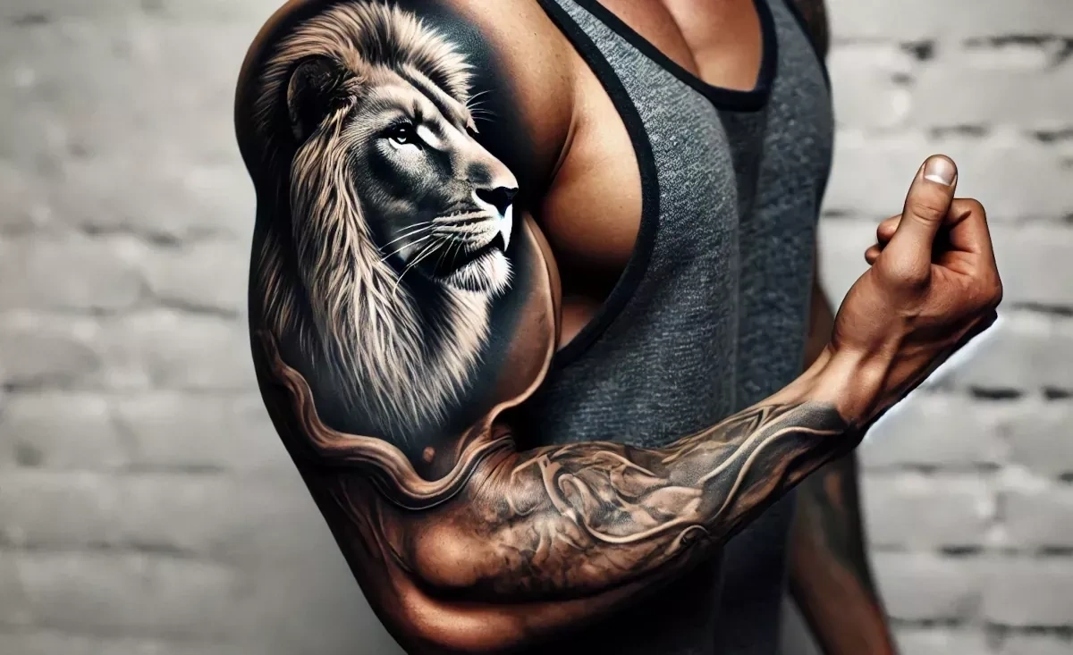 татуировка лев на плече у мкжчины значение