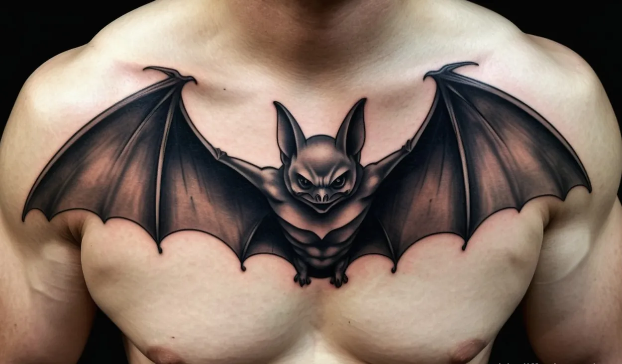 tattoo of a smaller bat