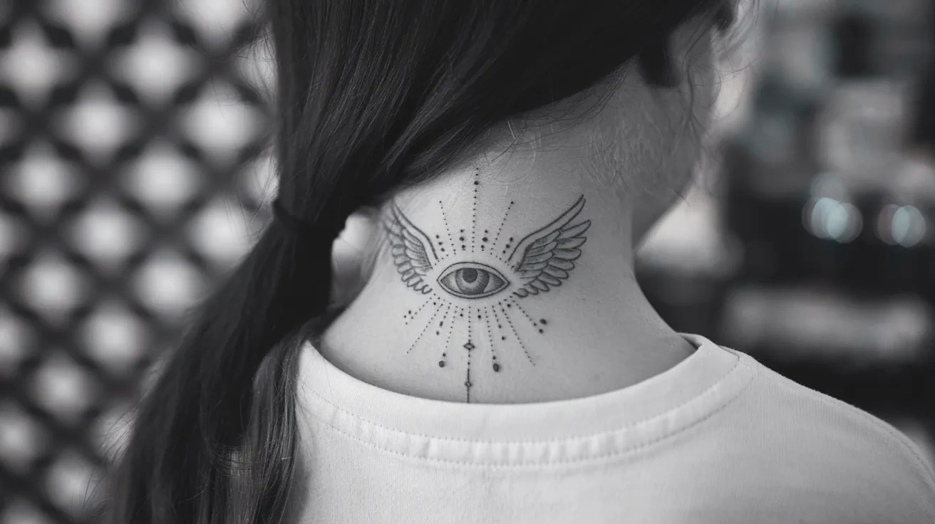 чб тату глаз на шее значение