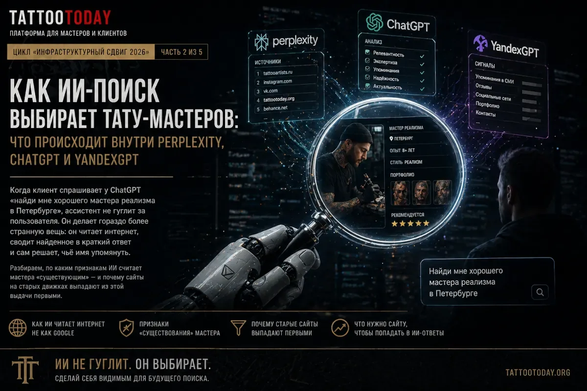Как ИИ-поиск выбирает тату-мастеров, что происходит внутри Perplexity, ChatGPT и YandexGPT