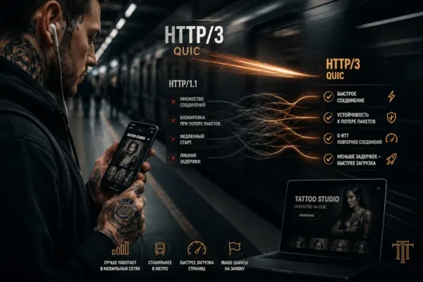 HTTP/3 и QUIC: что сказать хостингу, чтобы сайт студии стал быстрее в дороге и в метро
