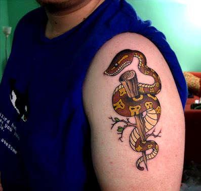 Тату Посох Асклепия