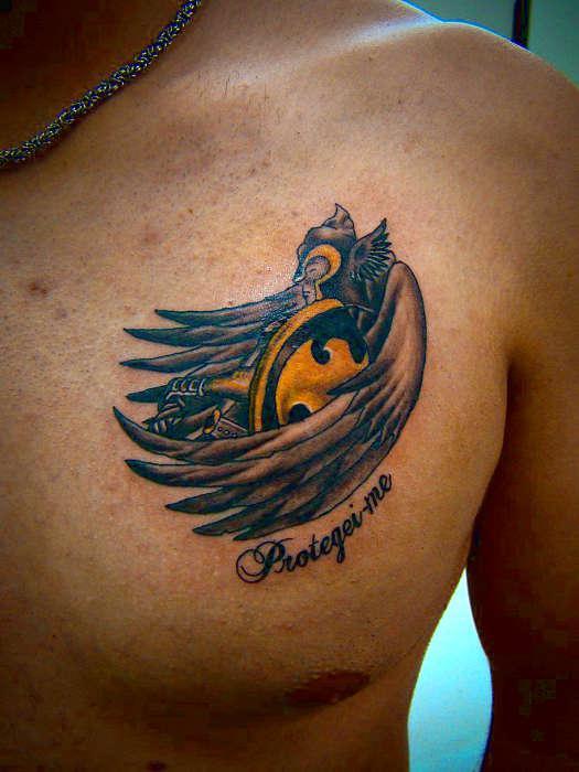 Тату чёрный дрозд 