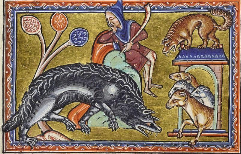 Тату бестиарий волк