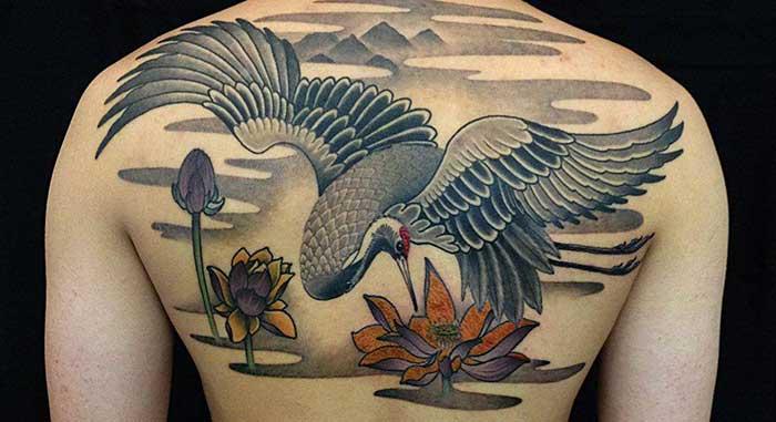 Тату цапли - независимость и самодостаточность