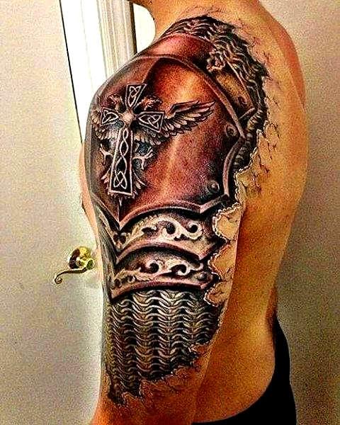 Тату крест с крыльями