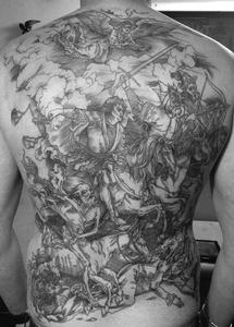 тату всадников апокалипсиса на спине