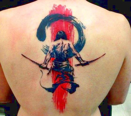 Тату Энсо, дзен круг, путь воина, татуировка цели в жизни