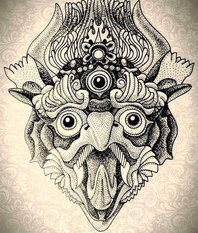 Тату Гаруда эскиз