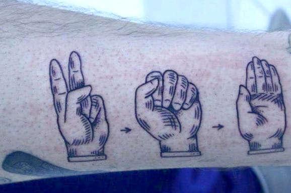 Татуировка жеста на теле