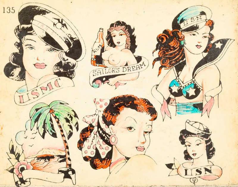 Тату олд скул женские