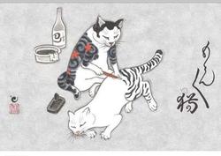 tattoo кошка самурая