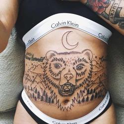 Лунница тату алхимия русского духа, медведь,зарождение