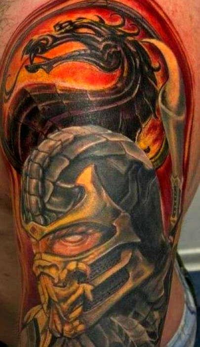 Татуировка скорпион мортал комбат Тату скорпион мортал комбат