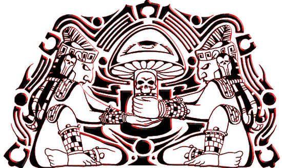 Тату гриб священный