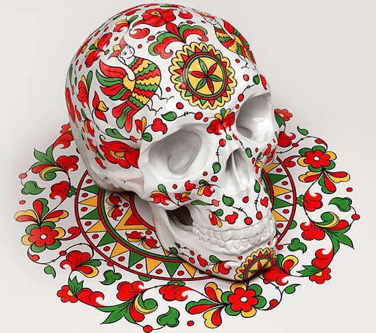 Тату узоры Северной Двины - north dvina skull