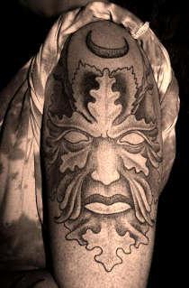 Тату кельтский зелёный человек