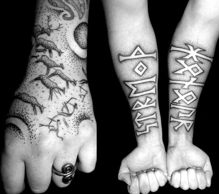 Тату руны древний стиль