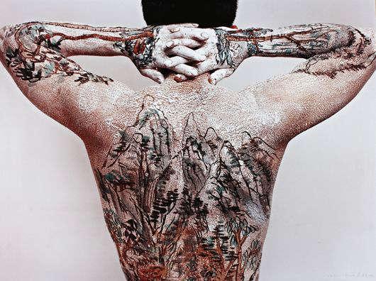 Тату японский пейзаж