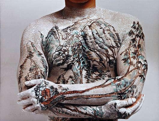 Тату японский пейзаж