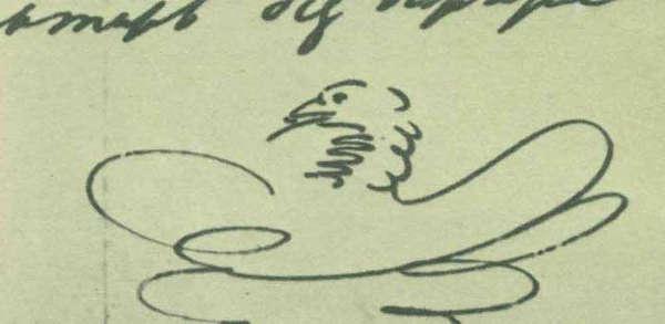 Оригинальный фрагмент рисунка А.С. Пушкина для тату: орлёнок