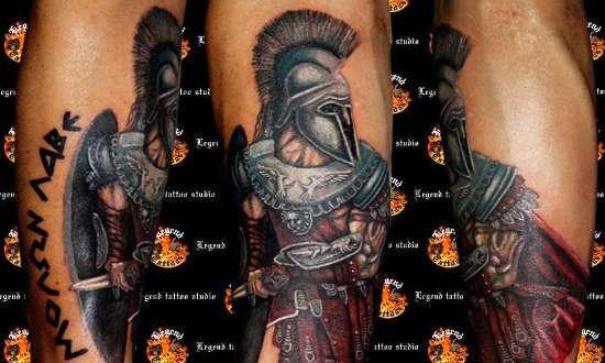 Тату SPQR — Спарта: «Приди и возьми»