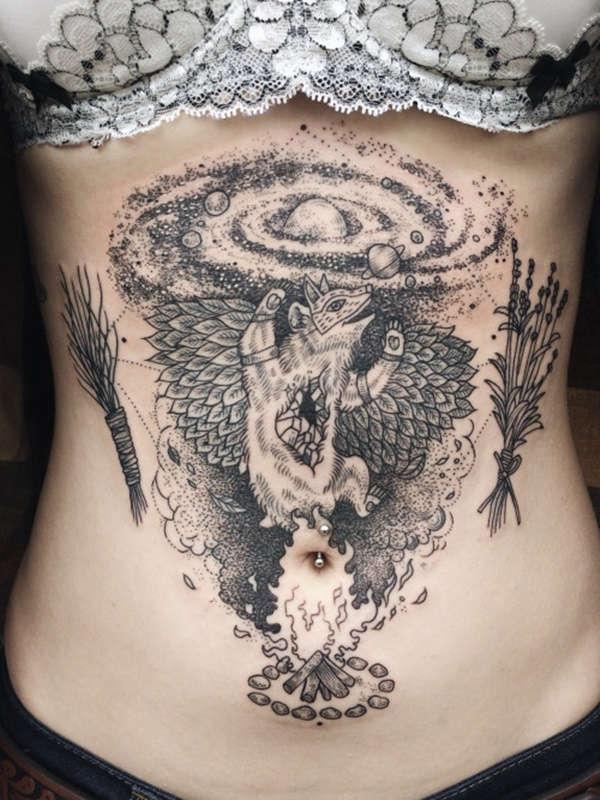 Японская тату лунница Цукина Вагума