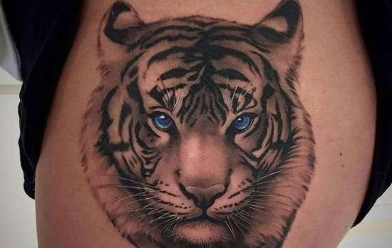 Тату тигр - страсть, сила, преданность и чувственность