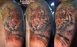 Тату тигра сибирского амурского, реализм
